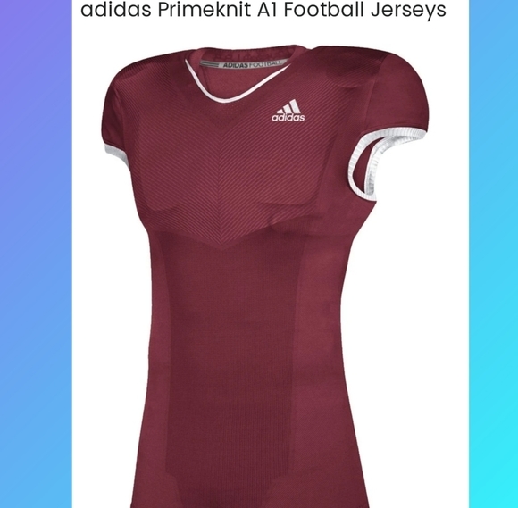 SALE Adidas Football Primeknit Jersey Short Sleeve Burgundy White Game Large - Picture 2 of 8